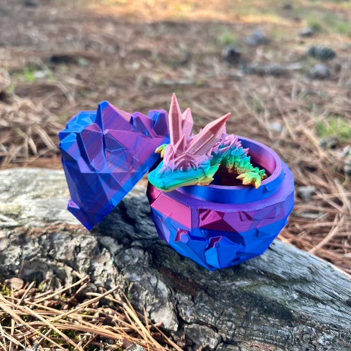 NumanPrints - Wholesale Fidget Toy - Kids - Baby Crystal Dragon & Egg Gift Idea 3D Printed Fidget Toy