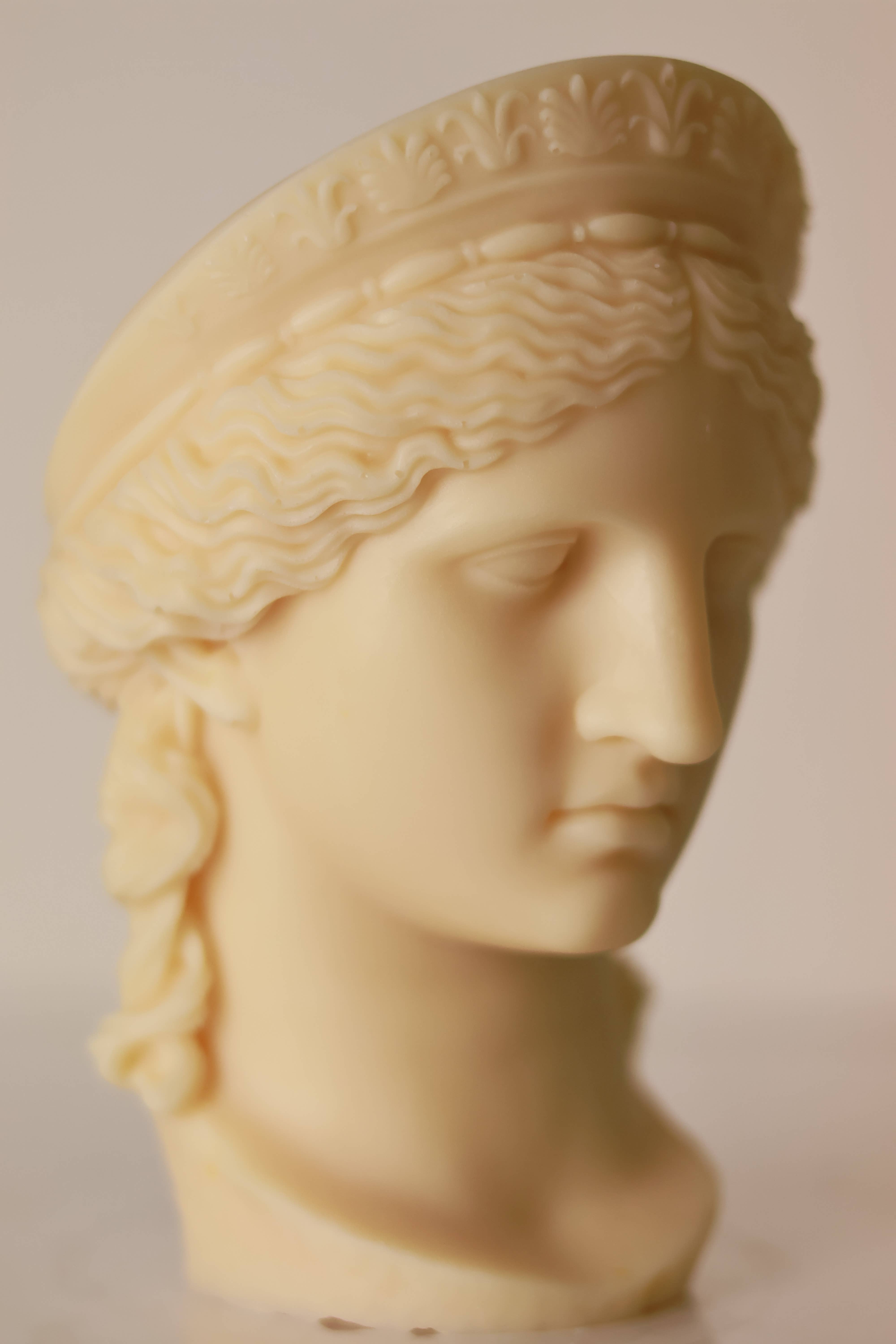 Agaboo Candle - Wholesale Novelty Candle - Hera Greek Goddess Bust Statue Candle 7.5x4in - Sculptural16
