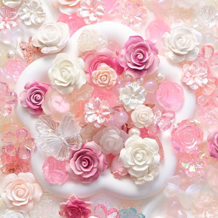 Moon Bunny - Wholesale Craft supplies - Pink Baroque Style Flowers2