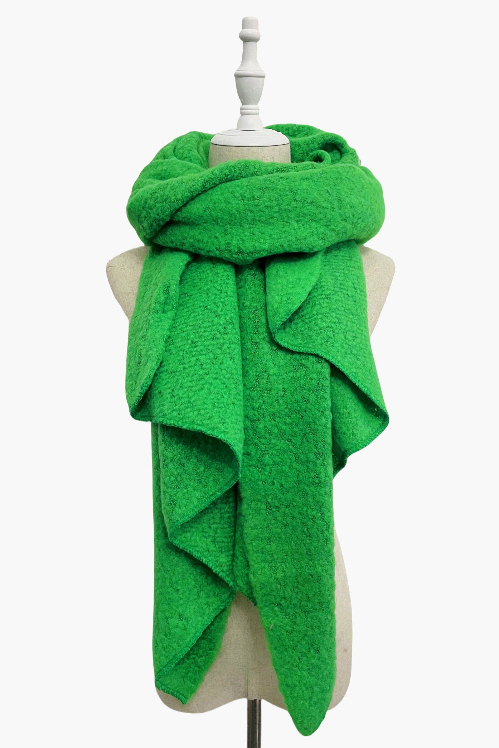 Fashion Scarf World - Wholesale Scarf - Women's - Plain Boucle Diagonal Edge Wool Scarf67