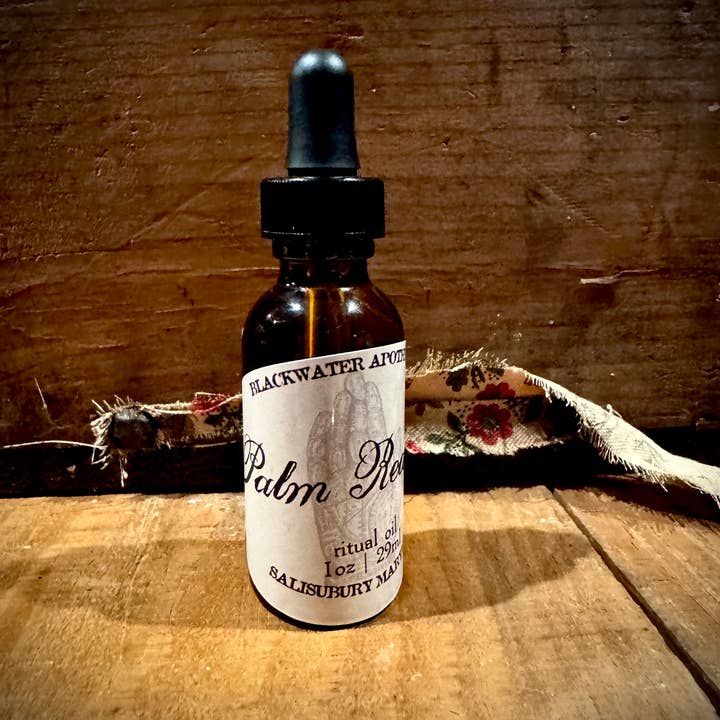Blackwater Apothecary - Wholesale Meditation Supplies - Palm Reading Ritual Oil – 1 oz Amber Dropper Bottle3