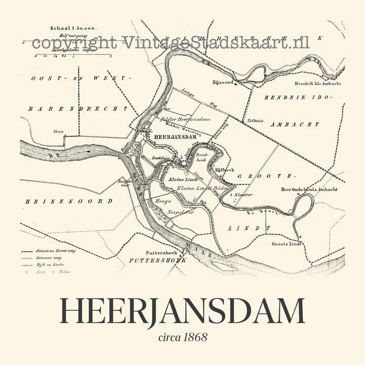 Heerjansdam en estilo vintage para venta al por mayor de Vintage Stadskaart
