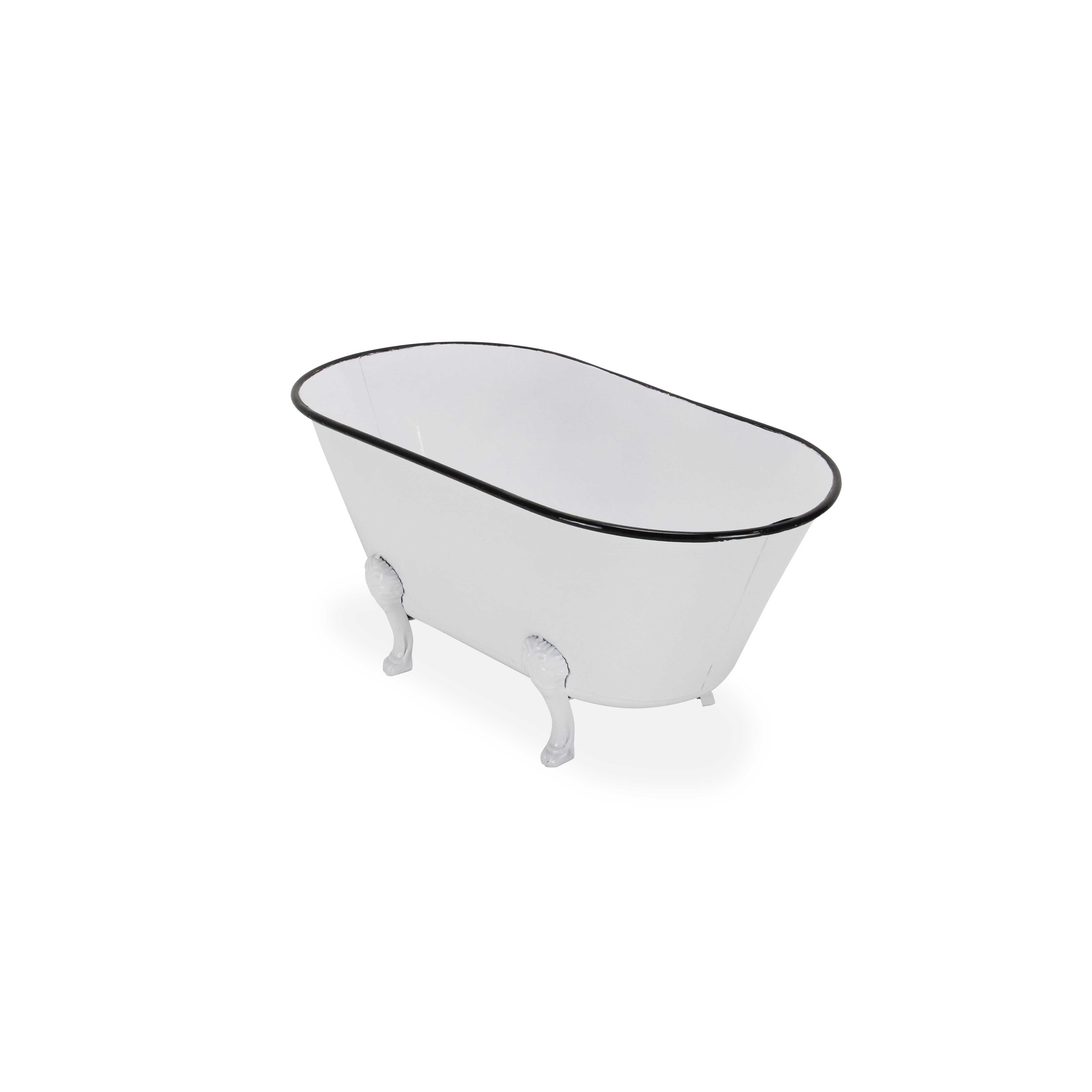 Cheungs Home Decor – wholesale Bath caddy – Lavande Metal Fleur-de-Lis Tub Decor - White1
