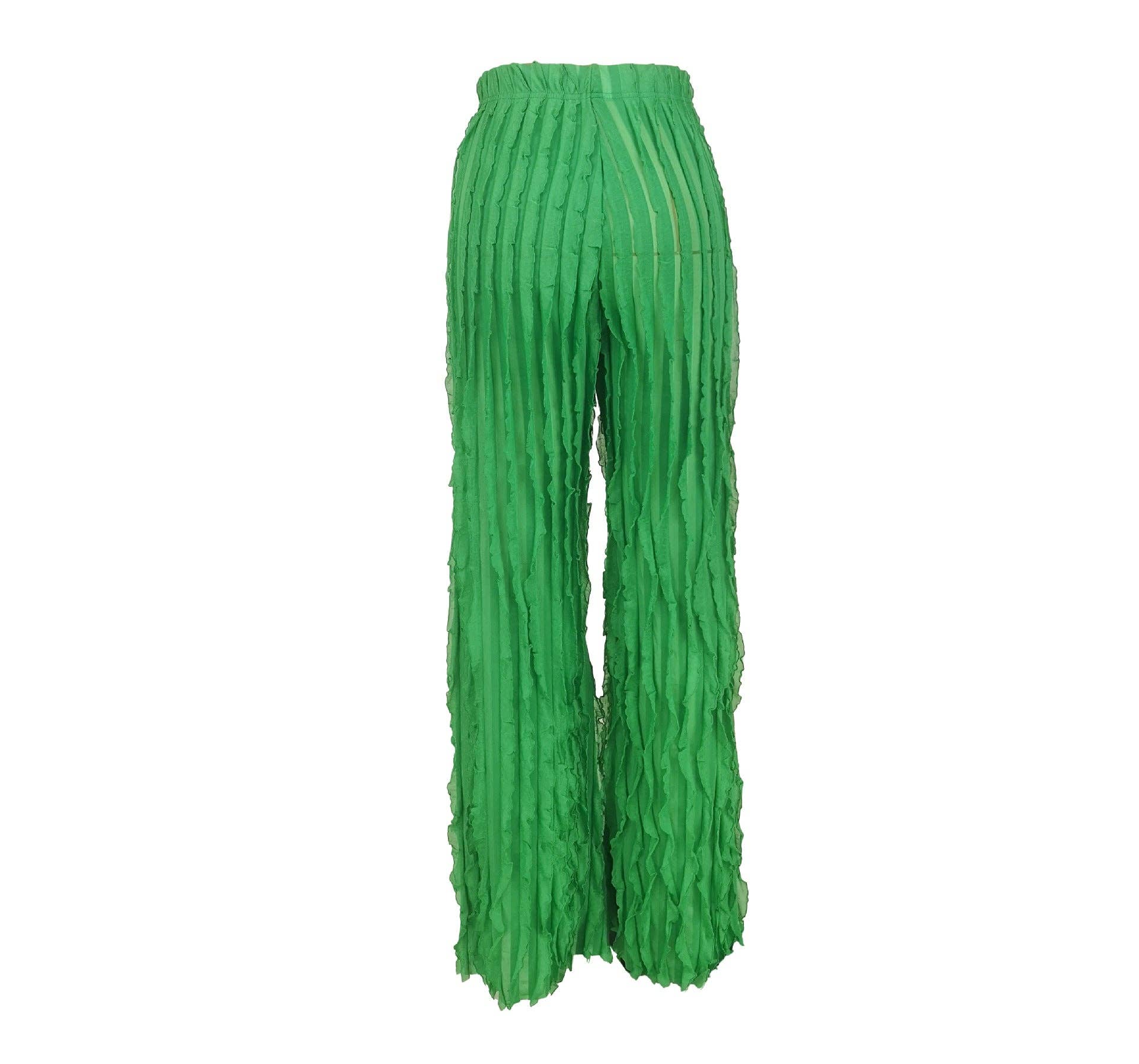 MB Fashion Wholesale - Wholesale Pants - Women's - MB FASHION High-Waisted Ruffle Wide-Leg Pants 1873LY35