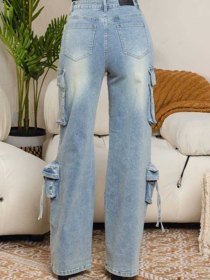 BALBOA - Wholesale Jeans - Women's - Bourges stretchy 8 pockets cargo pants (Copy)7