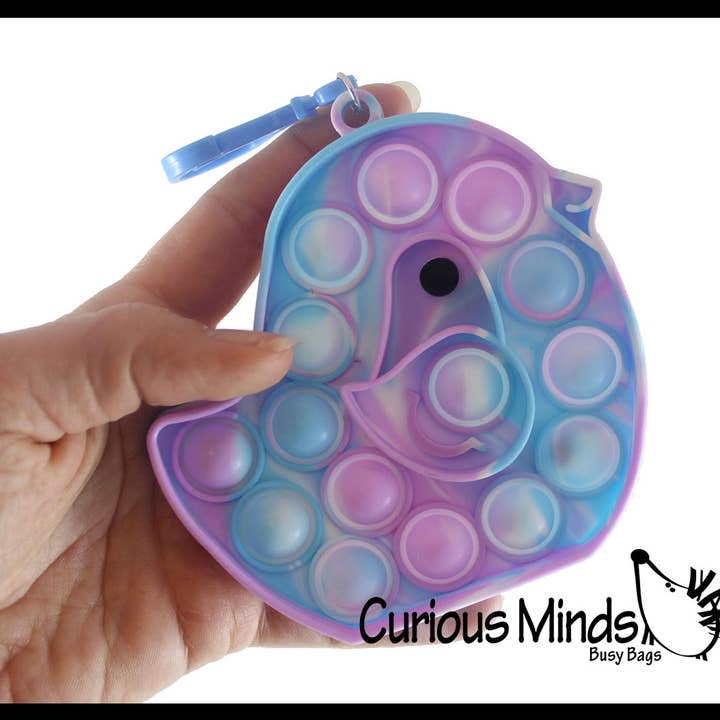 Curious Minds Toys - Vente Fidget/jouet anti-stress – enfant - 1 petit oiseau accroché à une pince à bulles, sur le thème du printemps, facile1
