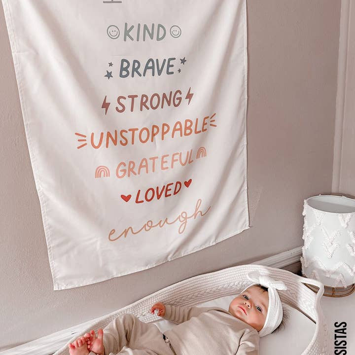 Cherrypick - Wholesale Banner - Kids & Baby - Affirmations Banner (Muted Rainbow) - Kids Wall Hanging