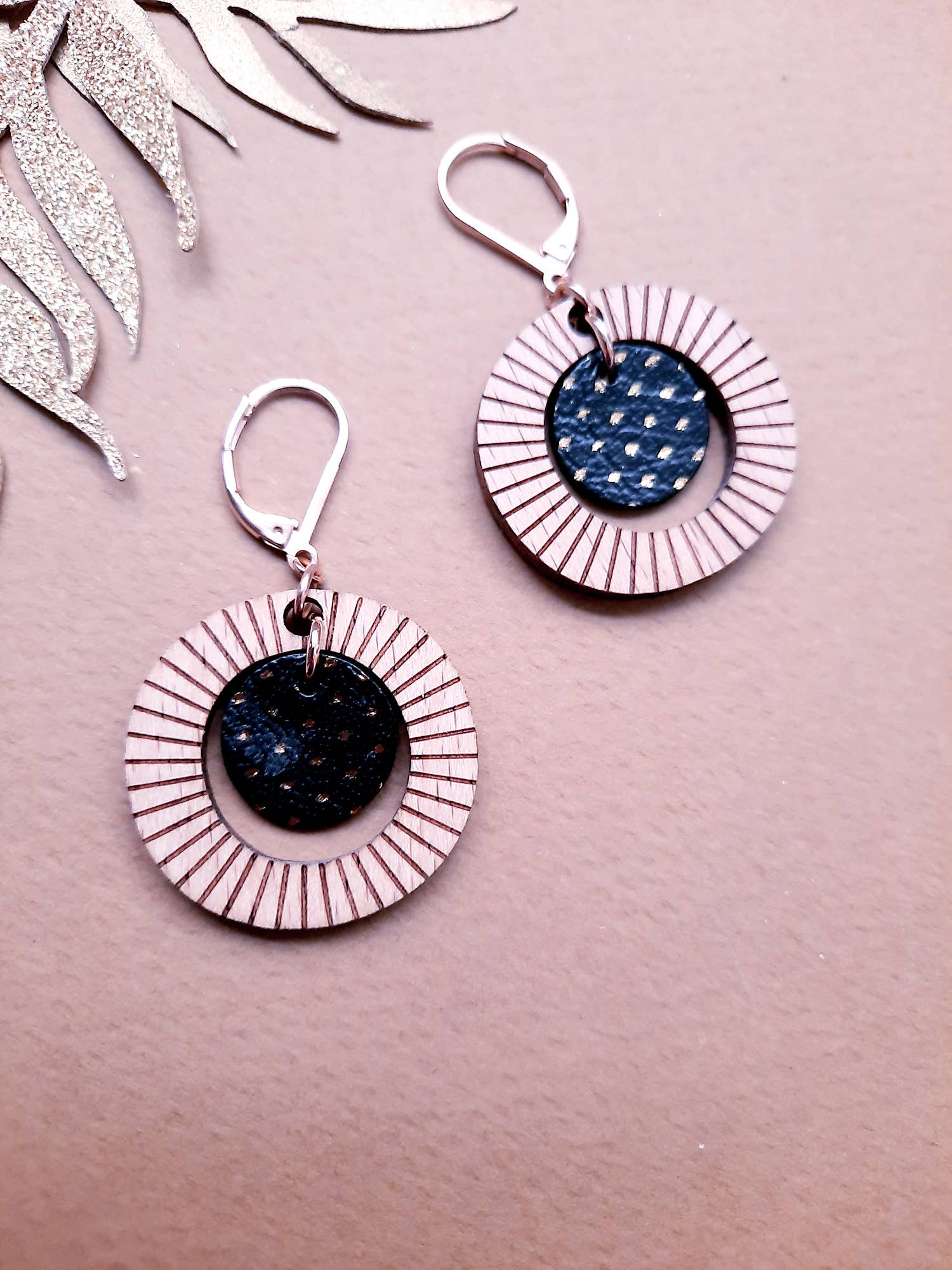 Ni une ni deux - Wholesale Dangle Earrings - Boucles d'oreilles rondes BULLE Olive3