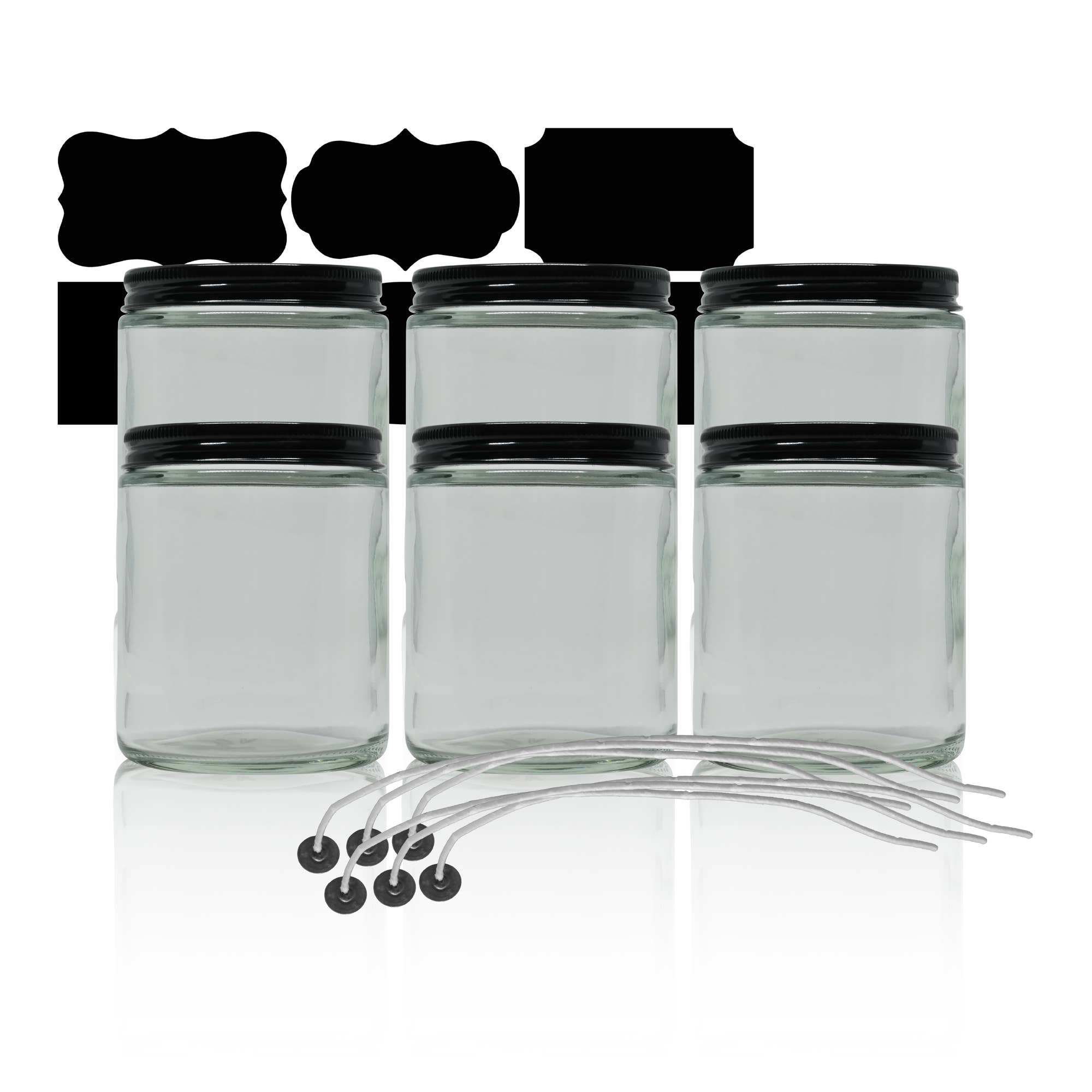 Sanwacraft - Wholesale Jar - 6pk - 8oz Glass Jars With Lids for Candles Cosmetic0