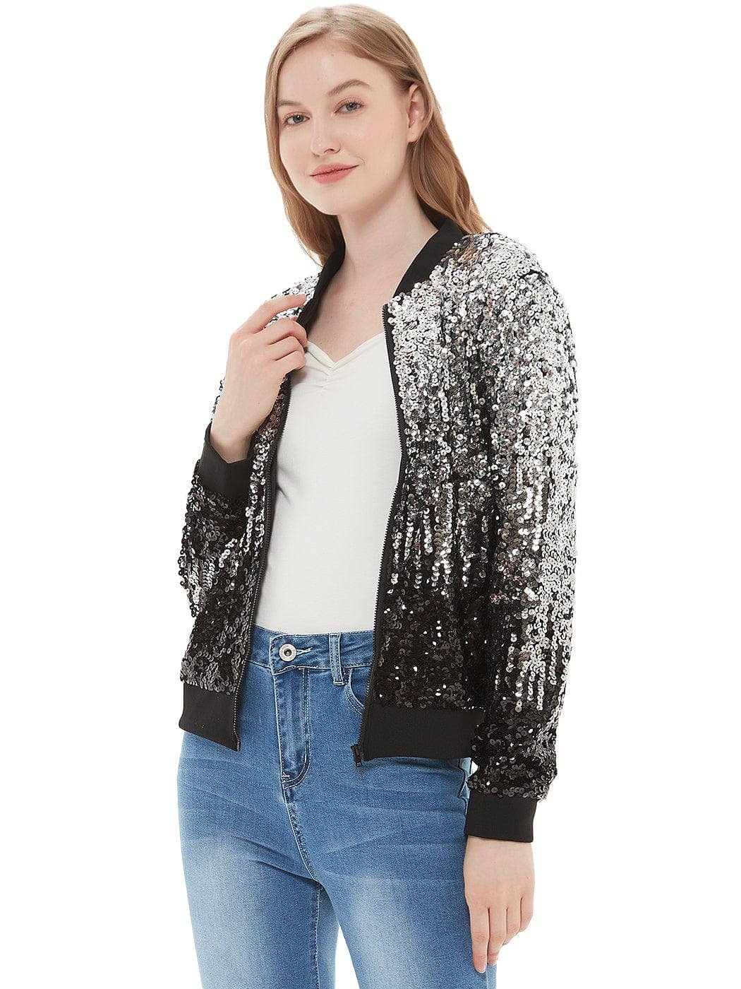 Anna Kaci Wholesale - Vente Bombers – femme - Blouson aviateur zippé à sequins98