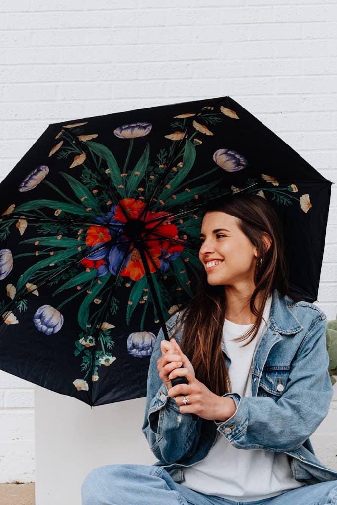 Crowned Free - Vente Parapluie – femme - Parapluie Pliant Fullness of Joy avec intérieur floral6