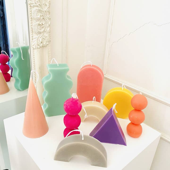 Maple + Love - Wholesale Novelty Candle - Colourful Geometric Shapes Beeswax Candles
