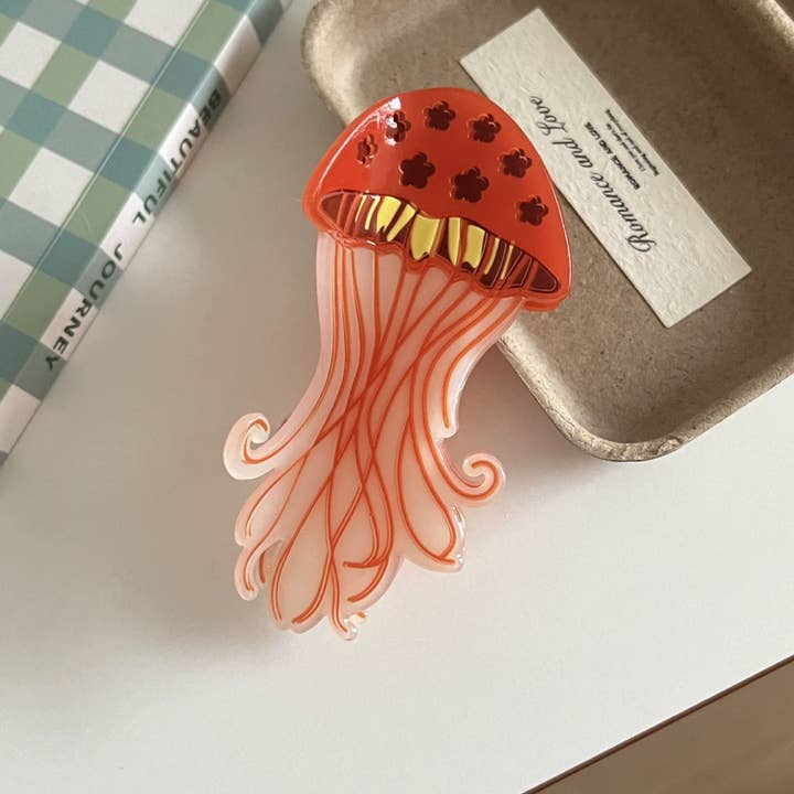 Otterware - Wholesale Hair Clip - Women's - Whimsical Acrylic Jellyfish Hair Claw Clips | Starry Ocean S2