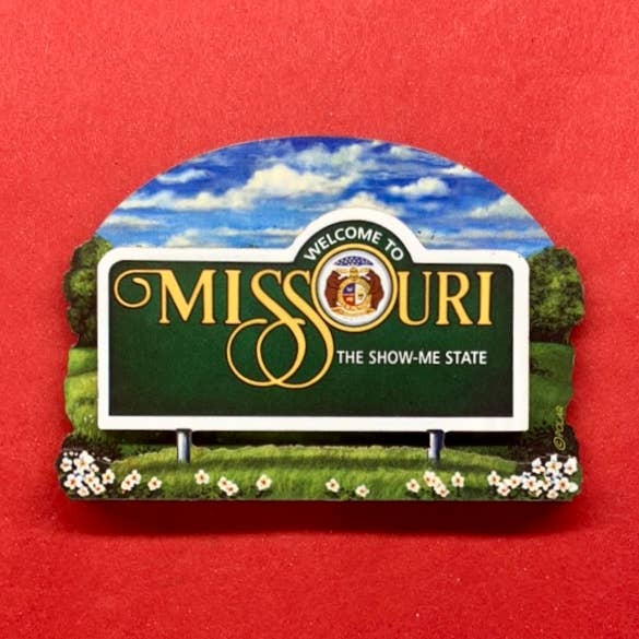 Missouri Welcome Magnet for wholesale by Avery Postcards and Gifts