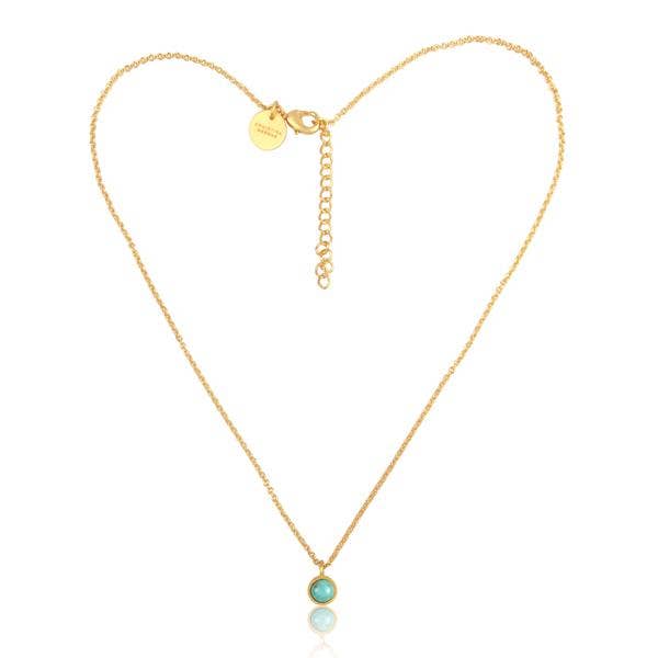 Christina Greene LLC - Wholesale Pendant/Charm Necklace - Turquoise Dainty Pendant Necklace0