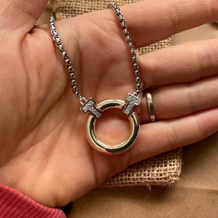 Crystal T Pendant Necklace for wholesale by My Best Kept Jewelry