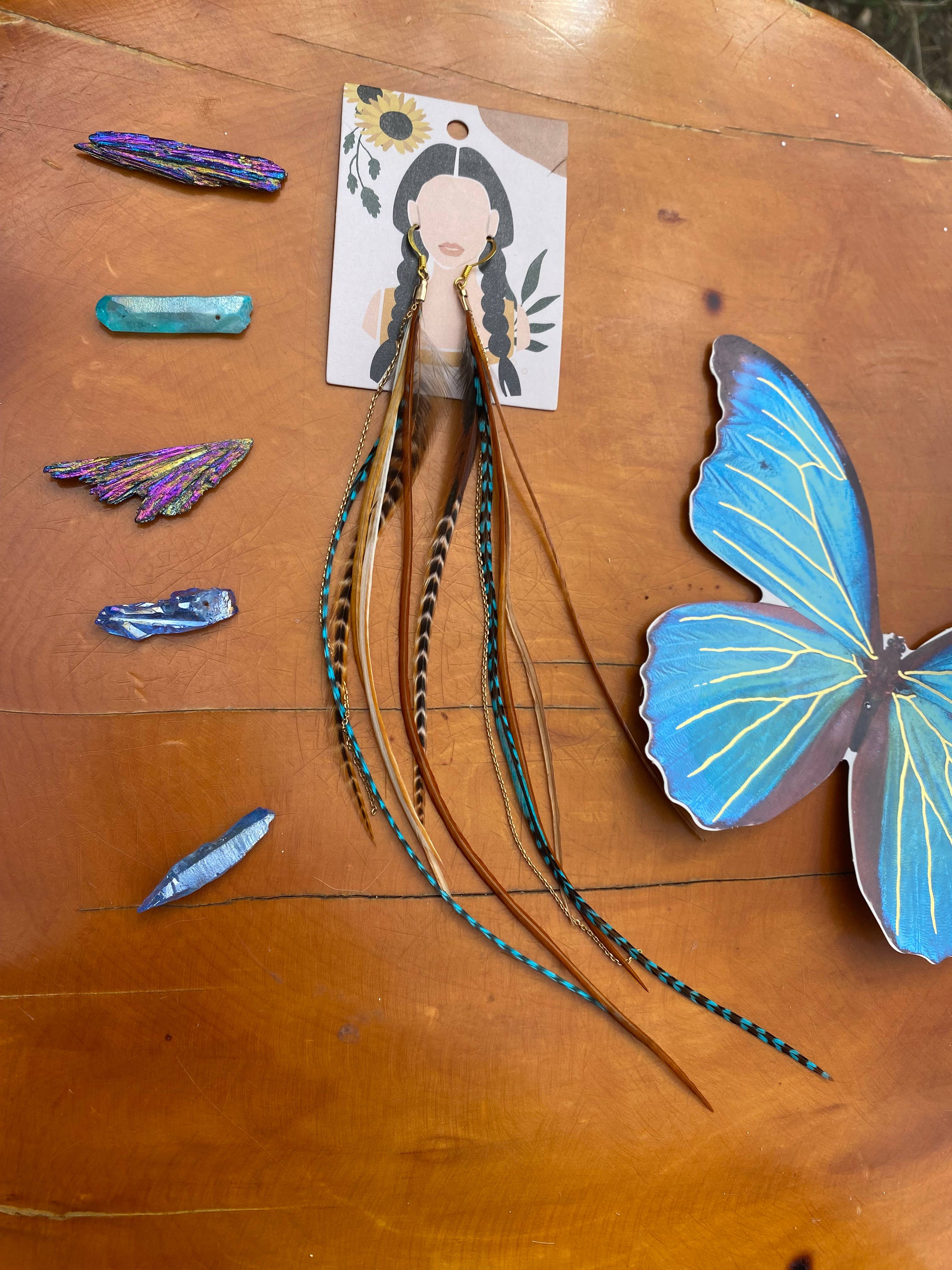 Sea Gypsy Designs - Vendita all'ingrosso Orecchini pendenti - Orecchini Piuma Spirito Libero4