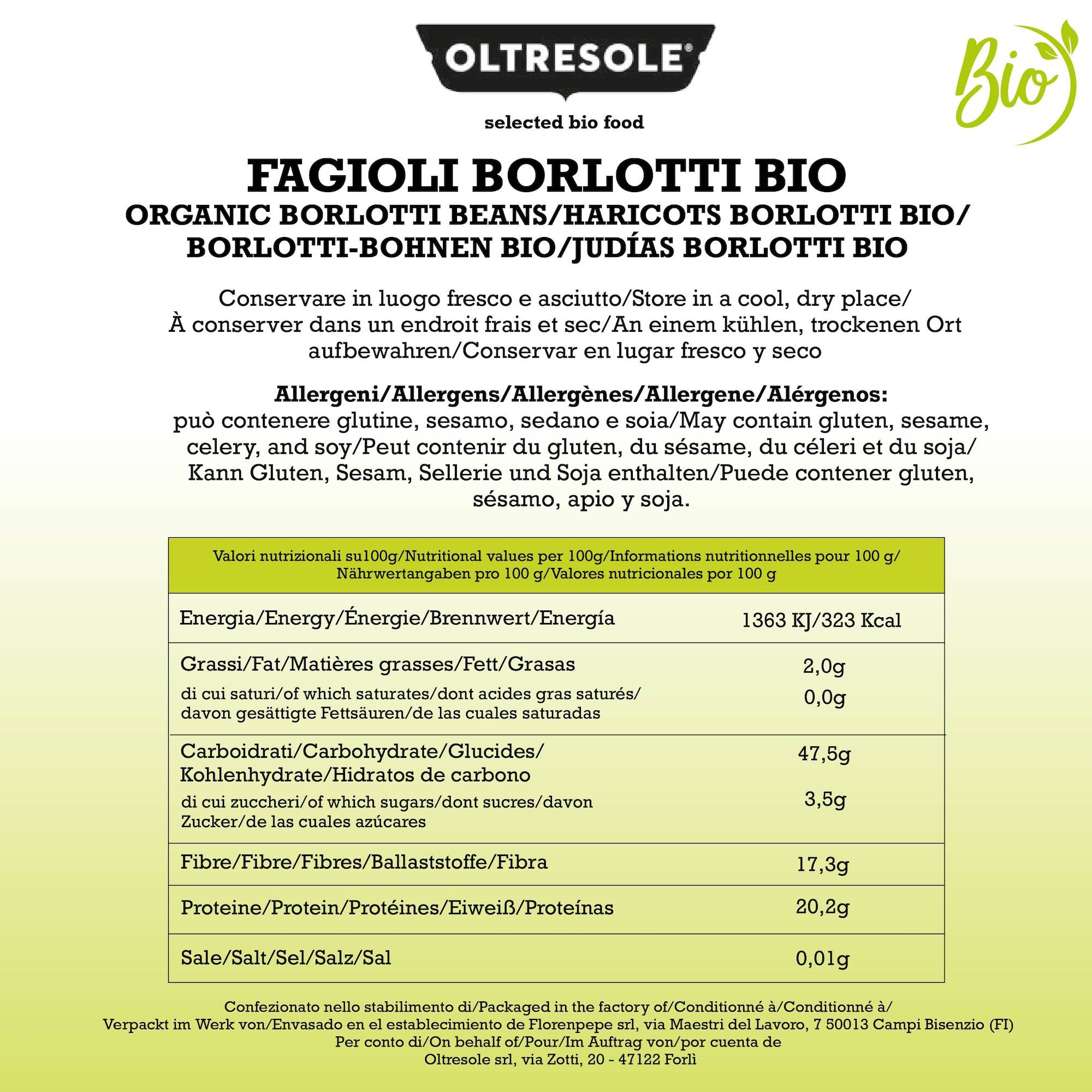 Oltresole – wholesale Bönor – Ekologiska Borlottibönor 1 kg6
