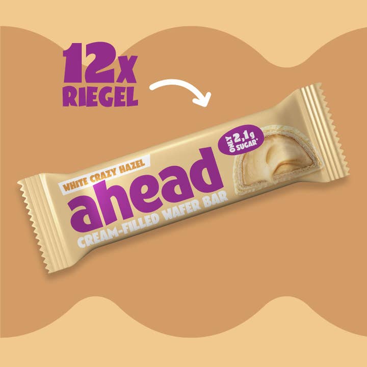 White Crazy Hazel - Barretta wafer (vassoio 12x30 g) per la vendita all'ingrosso da parte di ahead