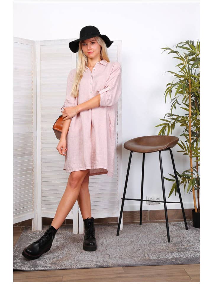 LÉA & LUC – Engroshandel Kjole - Dame – Korte kjoler i 100% hør REF. 135111