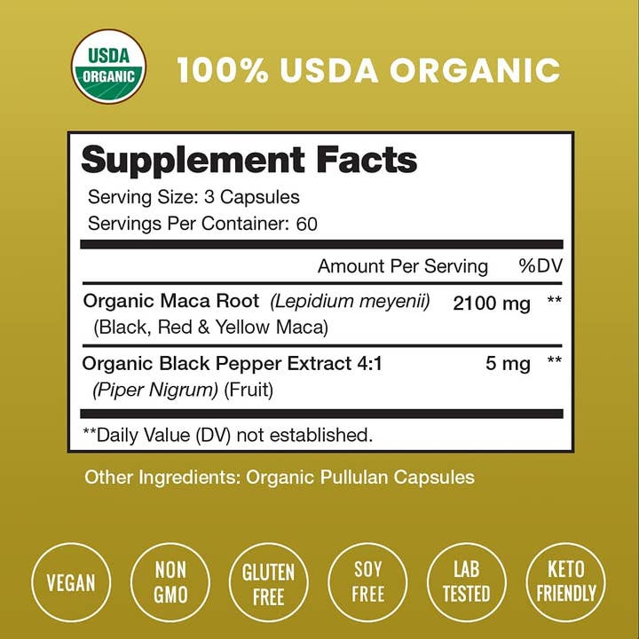 NutraChamps - Wholesale Oral Supplement/Vitamin - Organic Maca Root Capsules | Supports Mood, Reproduction1