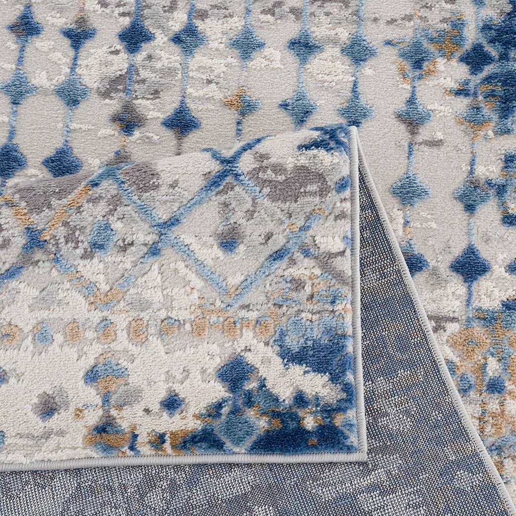 Olliix - Wholesale Area Rug - 4x6/5x7/6x9/8x10/Moroccan Boho Blue Area Rug5
