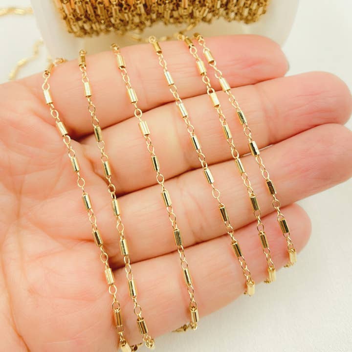 Jewels & Chains - Wholesale Link & Chain Necklace - 14K Gold Filled Tube Cable Link Chain. 1121GF