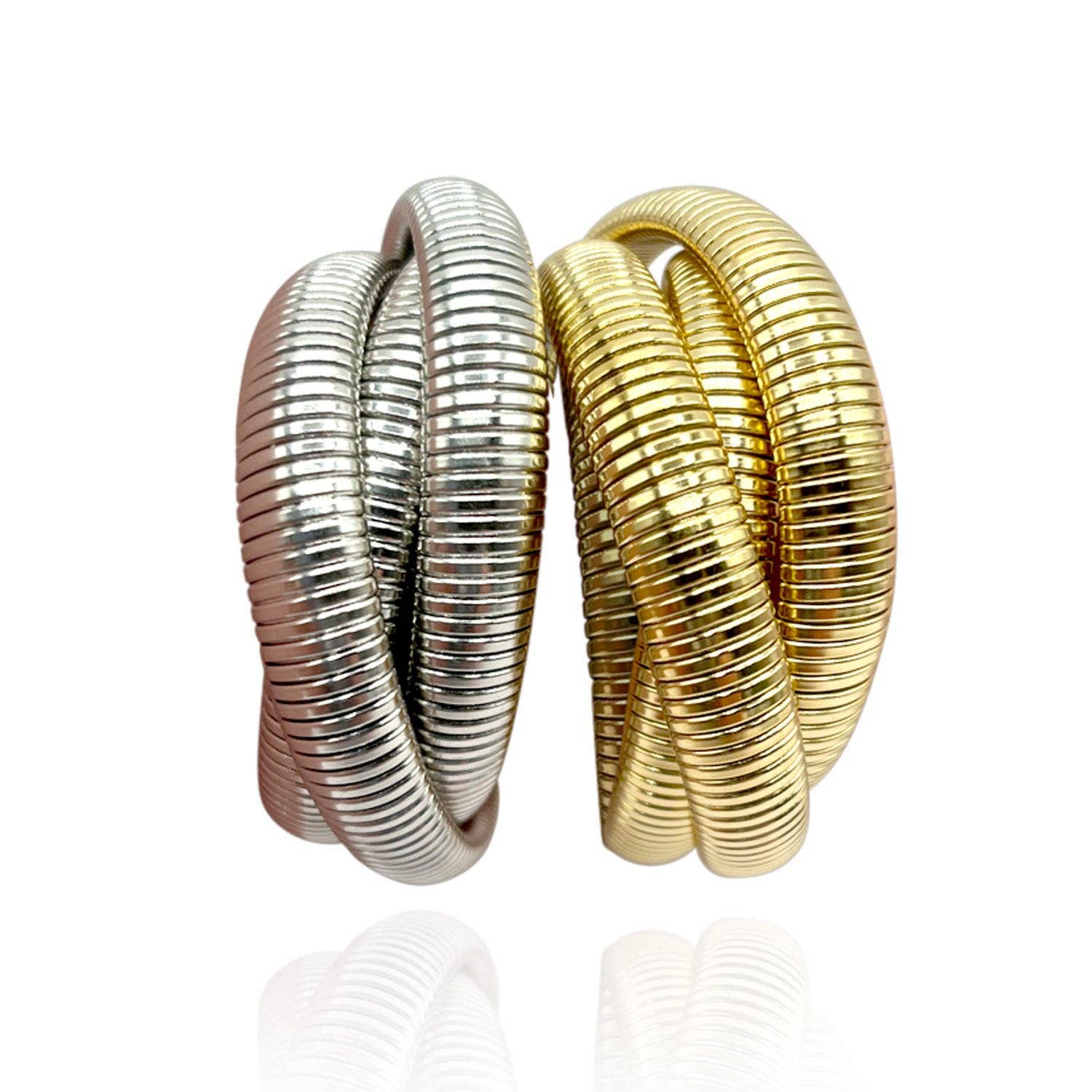 Michael Nash Jewelry - Wholesale Link & Chain Bracelet - Rhodium Plated Three Strand Cobra Bracelet1