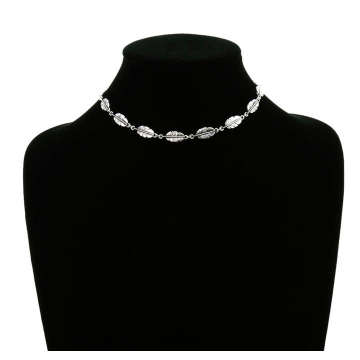 Boho Ranch Shop - Wholesale Choker/Collar - Western Feather Choker - Copper, silver and patina turquoise5