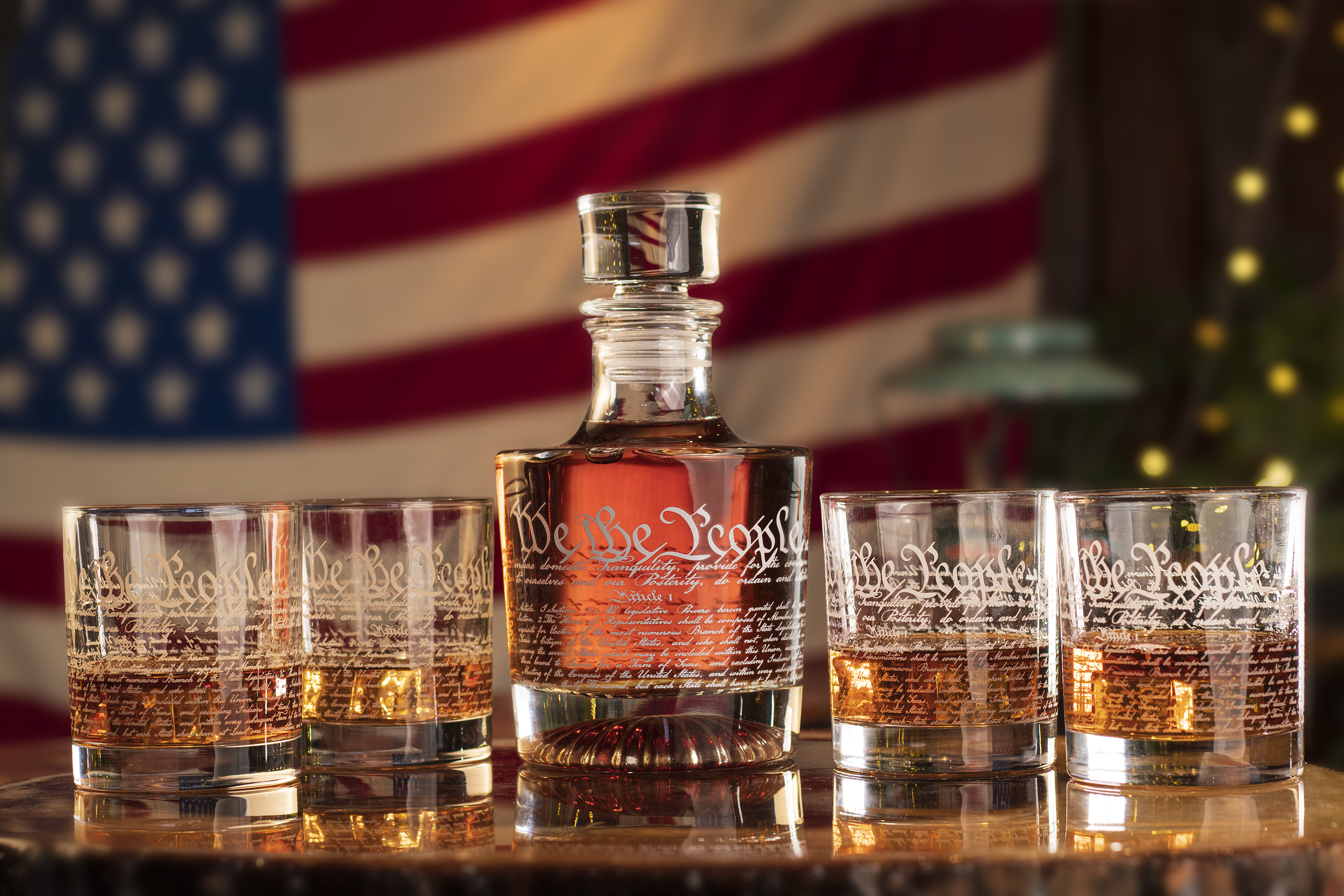 Old Southern Brass - Wholesale Decanter - Constitution of the United States Decanter Whiskey Glass Set9