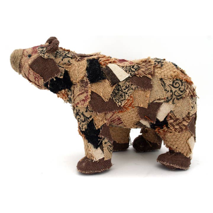 Burlap Patch Bear Large for wholesale by Seasonal by Contrast Inc.