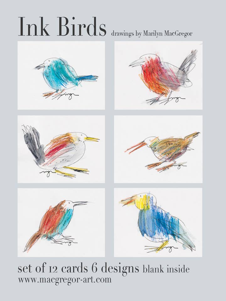 Jeu de cartes Ink Birds Mixte 12 pour la vente par MACGREGOR-ART