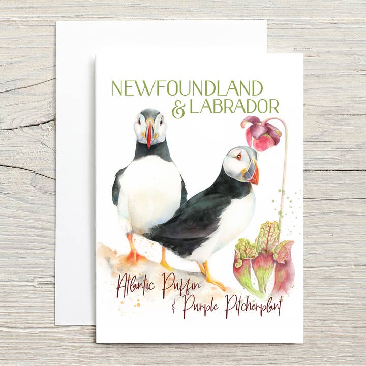 Fleurs et Oiseaux de Terre-Neuve-et-Labrador du Canada pour la vente par Christy Obalek Illustration