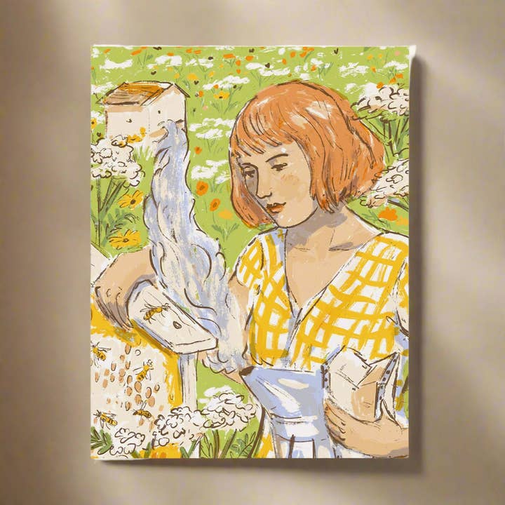 Lady Beekeeper Card for wholesale by Ingrid Press