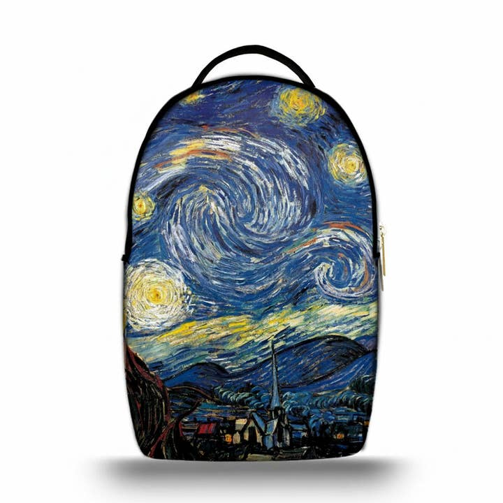 Mochila Ermes Madinbo - Hecho en Italia - Unisex - Portaordenador - Mochila Escolar - Mochila de Trabajo - Gráfica Noche Estrellada para venta al por mayor de MADINBO