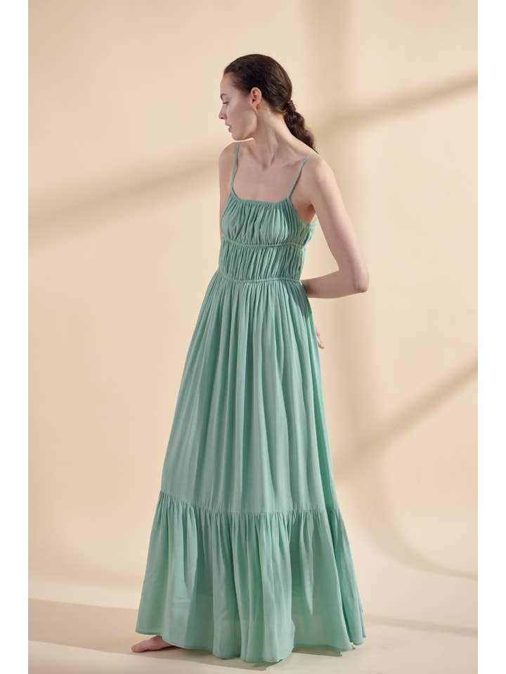 Mint Flounce cami maxi dress for wholesale on Faire