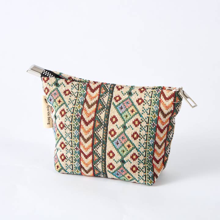 Sparkle Being - Wholesale Toiletry Bag - Women's - Modern Aztec Toiletry Bag - Travel-Friendly Cosmetic Bag