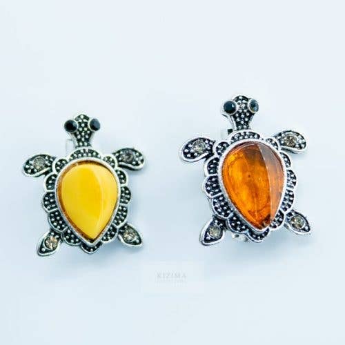 USA HANDMADE Brooch Turtle Amber Valentine's Day Gift KIZIMA for wholesale by KIZIMA
