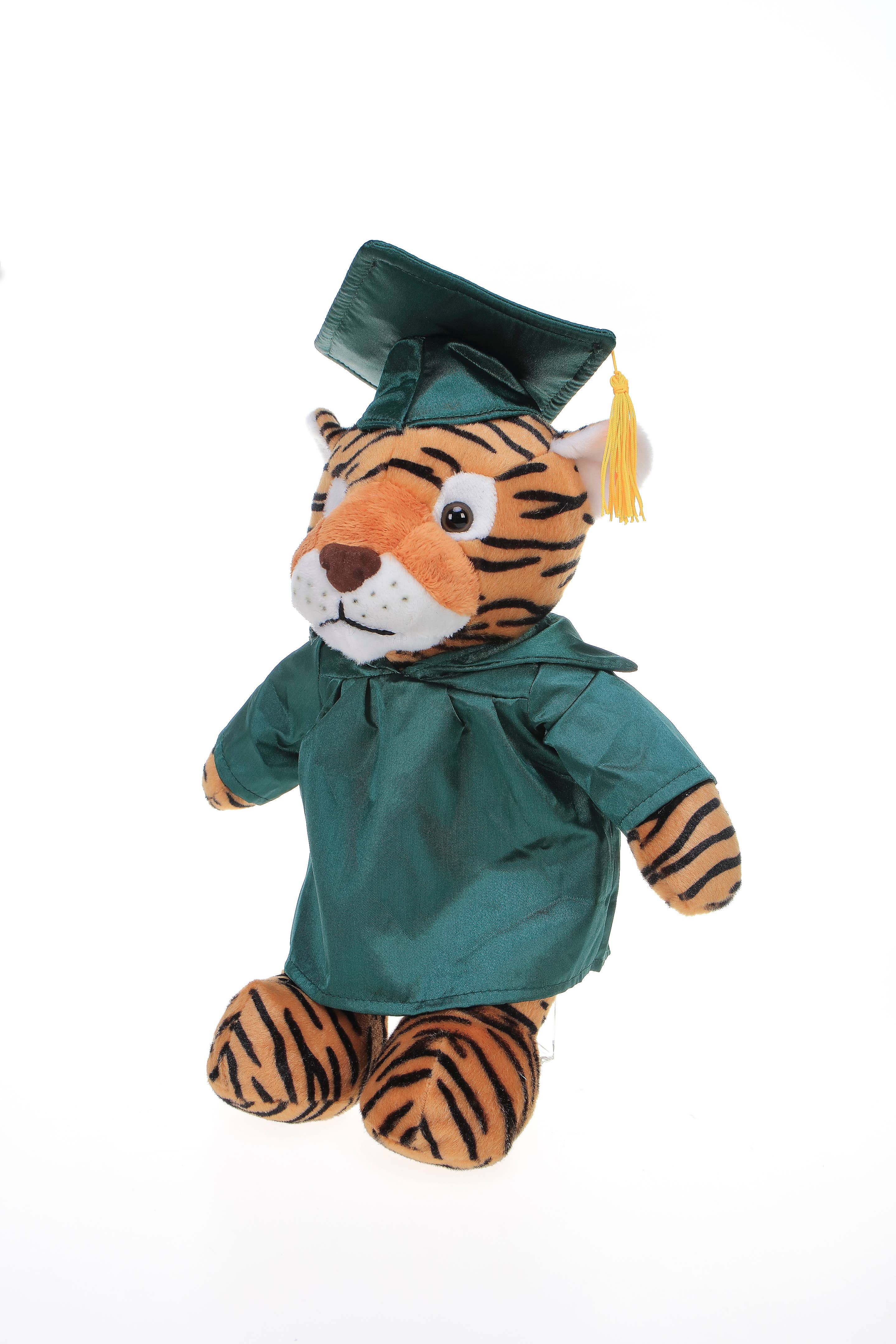 Plushland - Wholesale Stuffed/Plush Toy - Kids & Baby - Graduation Animals--Tiger 11" with custom imprint9