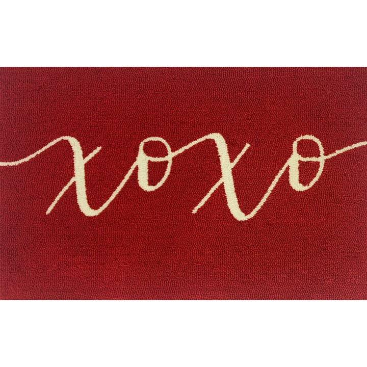 Xoxo Red Rug /Doormat/Pillow for wholesale by Decorium Living