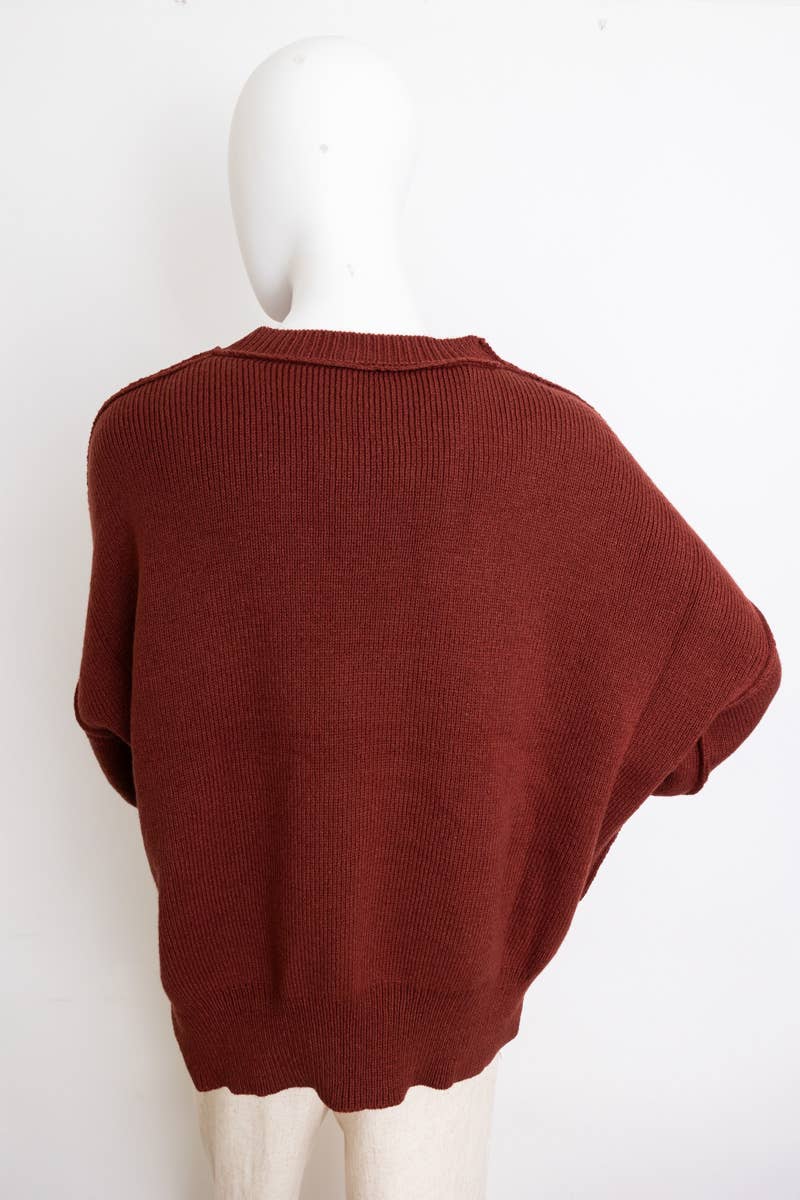 Leto Accessories - Wholesale Knit Sweater - Women's - Cozy Mood Oversized Pullover Sweater - Your New Bestseller5