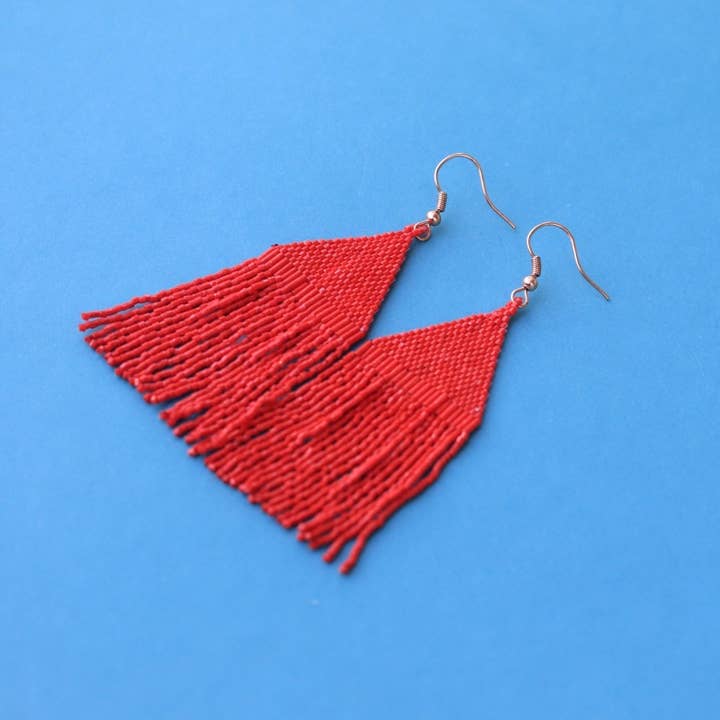 Pierce + Hide - Wholesale Tassel Earrings - Custom Beaded Diamond Fringe Earrings | Fringe Dangle