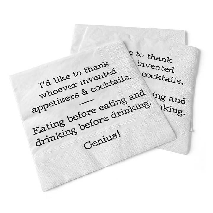 Appetizers & Cocktails | Beverage Napkins for wholesale by Pinetree Innovations