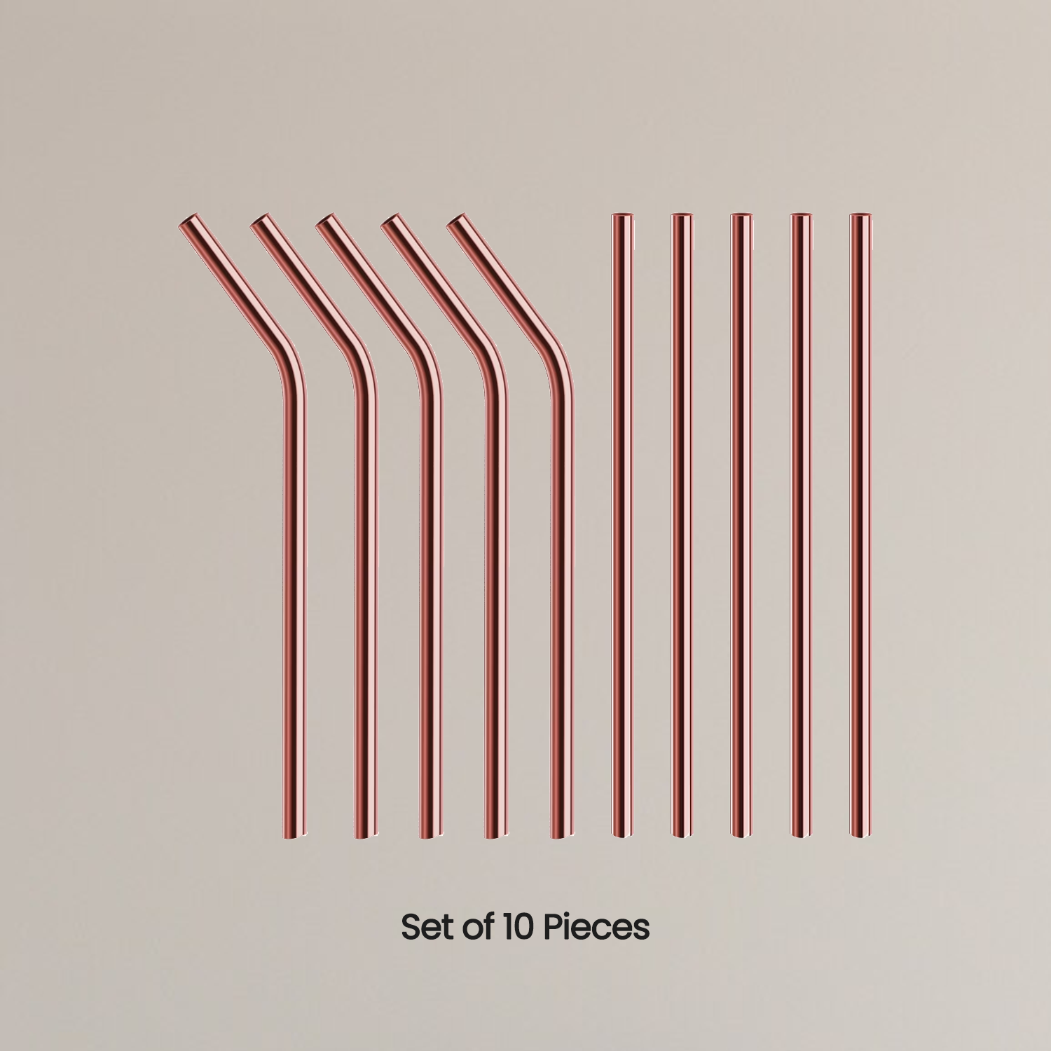 SAMA Homes - Wholesale Rietjes - 00% Pure Koperen Drinkrietjes Set – Herbruikbare Rechte & Gebogen Mix met Reinigingsborstels3