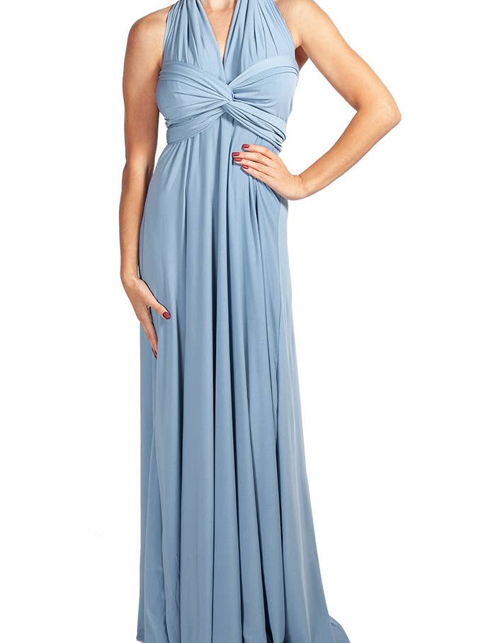 Vestido Maxi Infinity Azul Aço por atacado de Von Vonni