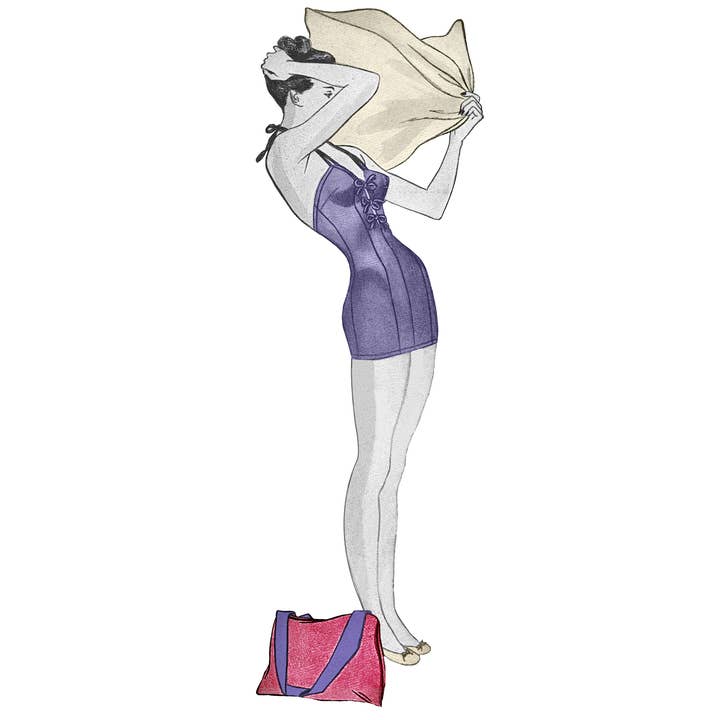 Nautical /A Day at the Beach White Hand Towel for wholesale by Ox Bow Decor