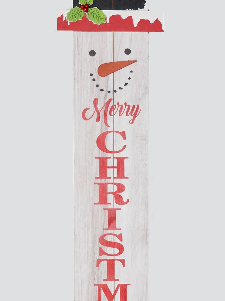 Panneau « Joyeux Noël » en bois, bonhomme de neige, 40 po pour la vente par WORTH IMPORTS