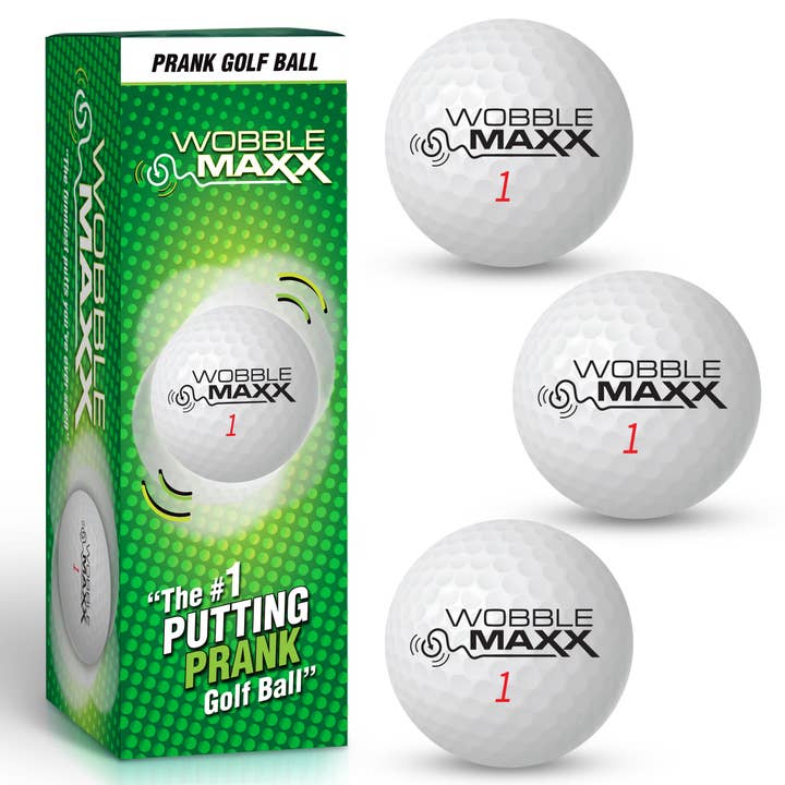 Smith Brands - Wholesale Gag Gift/Novelty Gift - 3-Pack Prank Golf Balls - Wobble MAXX Unputtable Golf Balls