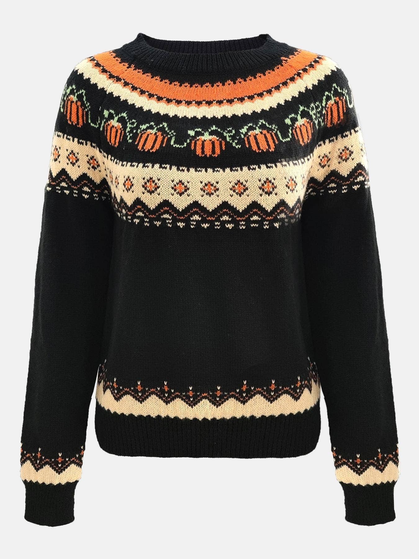 Rosa Clothing - Wholesale Knit Sweater - Women's - Western Vintage Halloween Pumpkin Sweater4