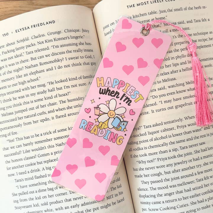 Am glücklichsten beim Lesen laminiertes Lesezeichen für den Großhandel von JPC Sticker Shop